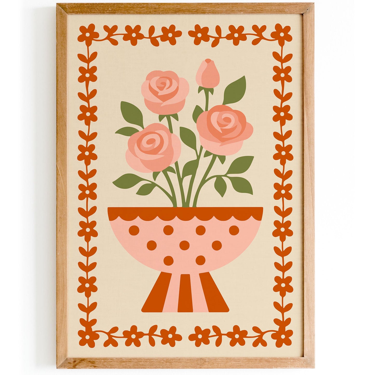 Retro Cute Flowers Poster 2026