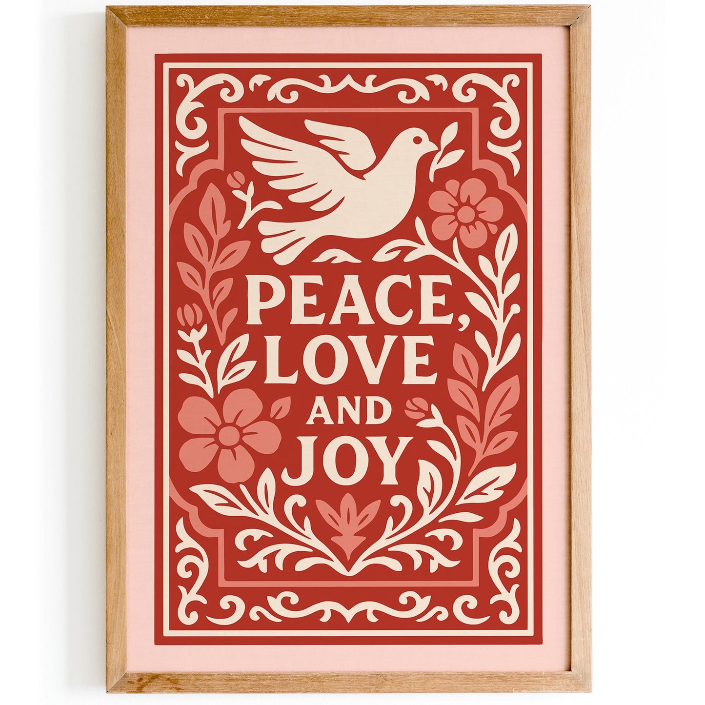 Peace Love Joy Poster - Inspirational Quote Wall Art