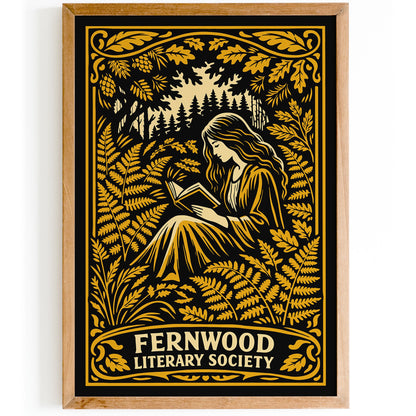 Literary Society Vintage Reading Club Art Poster