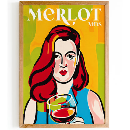 MERLOT Vintage Wine Poster