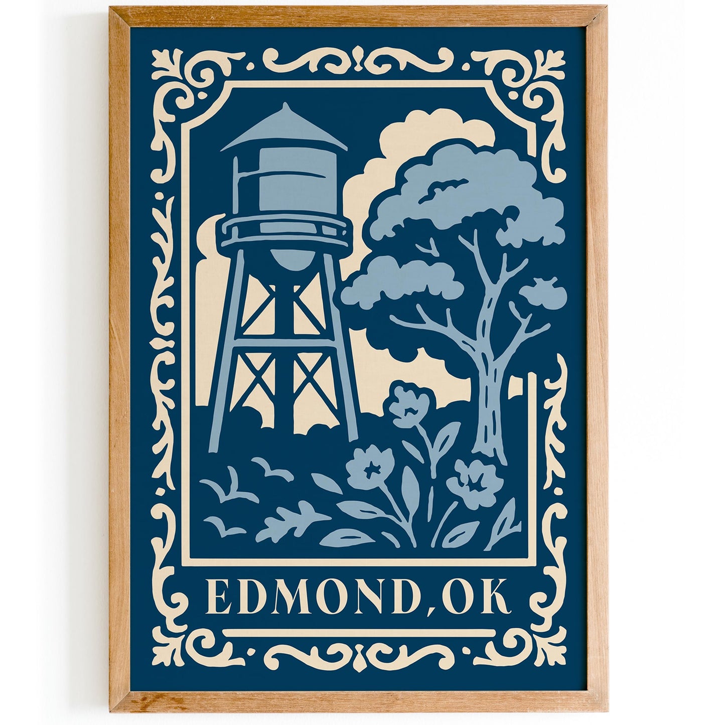 Edmond OK Travel Blue Poster
