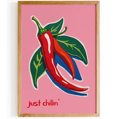 Just Chillin' Peppers Poster