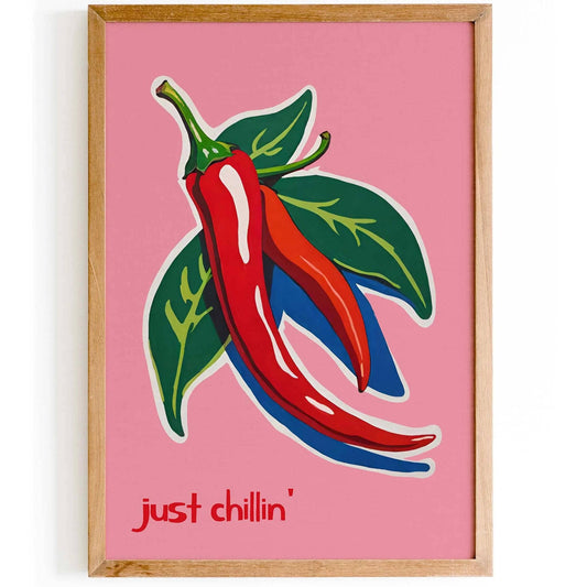 Just Chillin' Peppers Poster