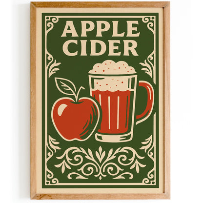 Apple Cider Poster - Autumn Kitchen Wall Decor