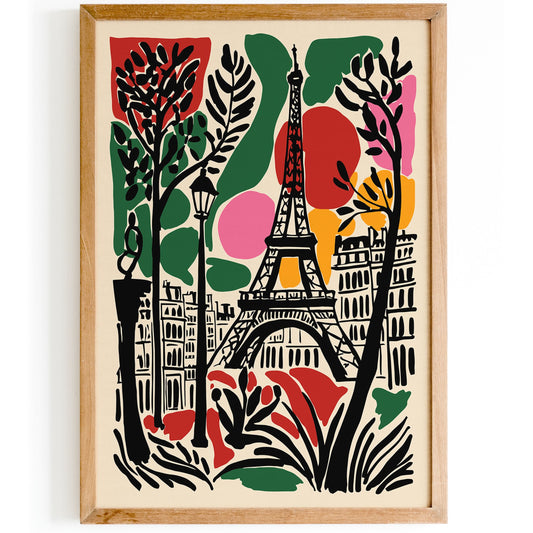 Bohemian Eiffel Tower Paris Colorful Poster