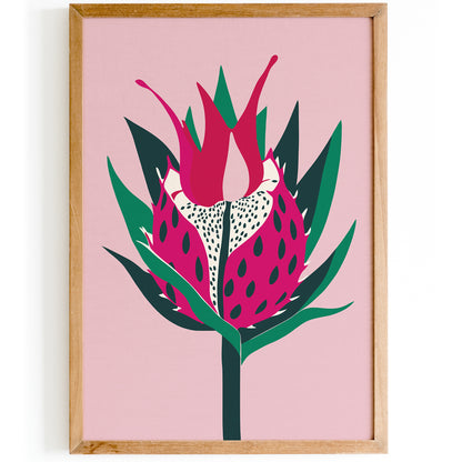 Dragon Fruit Pink Modern Kitchen Art