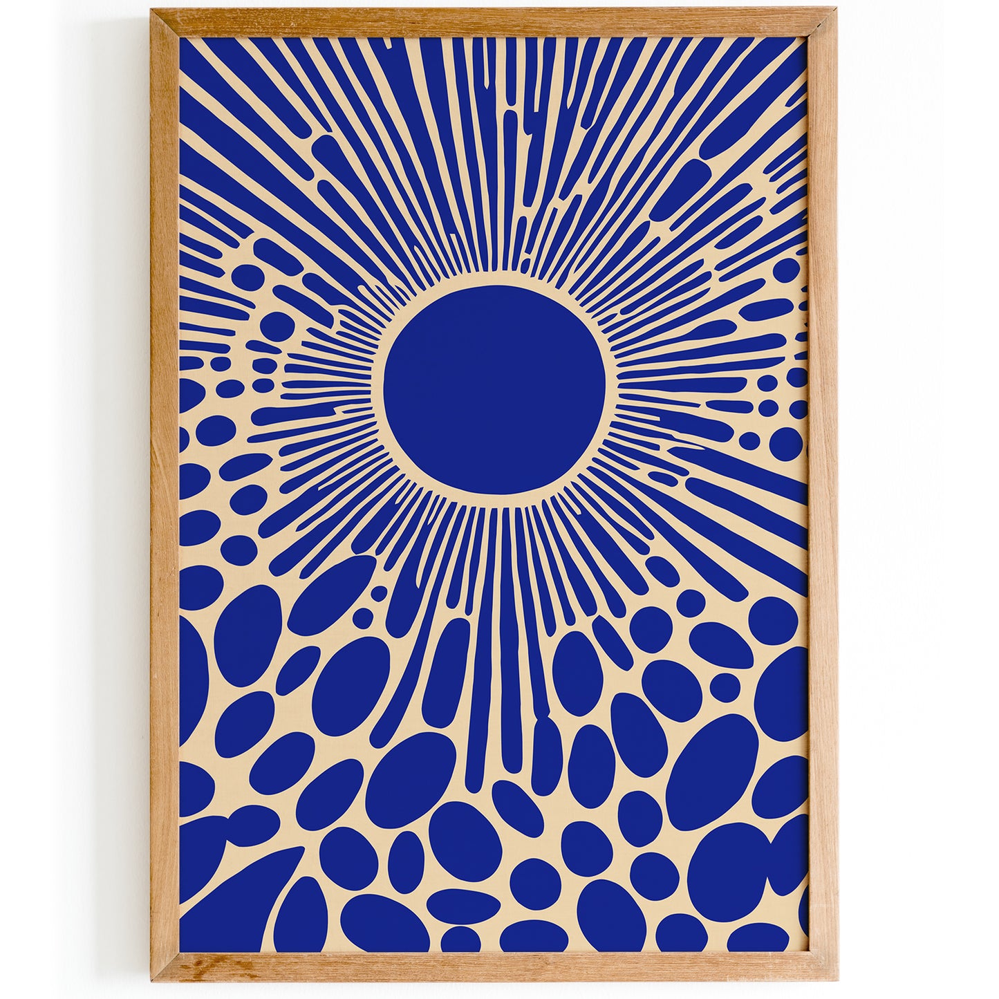 Cobalt Blue Abstract Sun Print