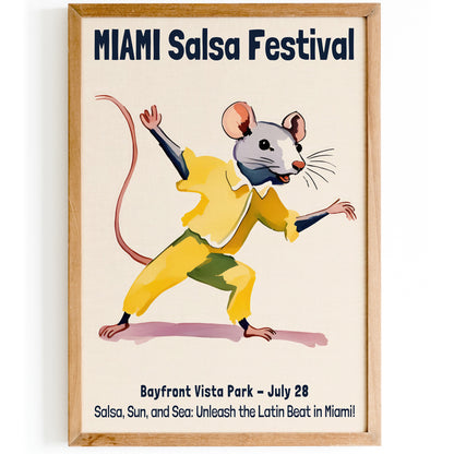 Miami Salsa Festival Cute Mouse Poster