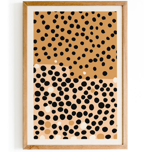 Boho Chic Dots Neutral Abstract Art Print