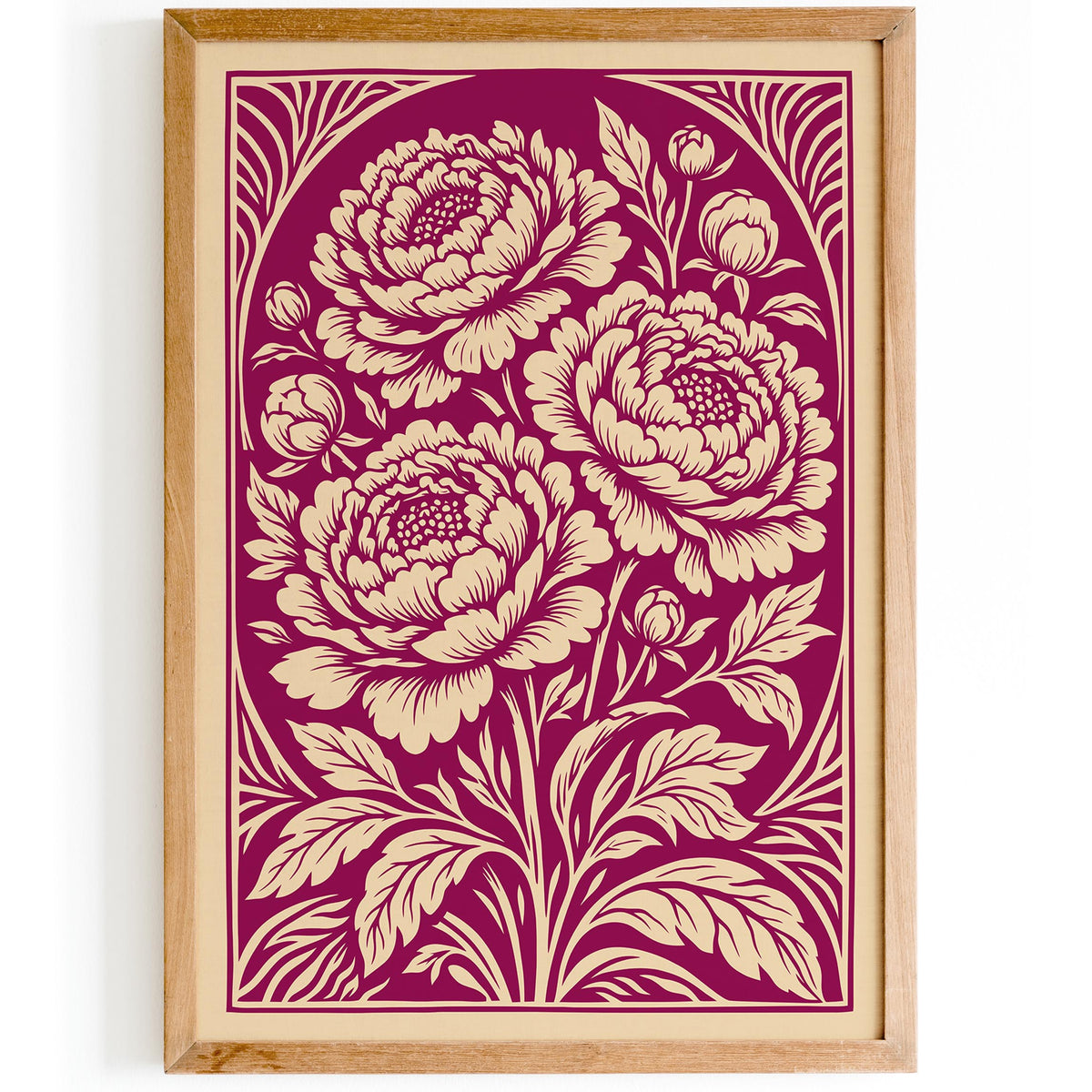 Vintage Peonies Floral Poster