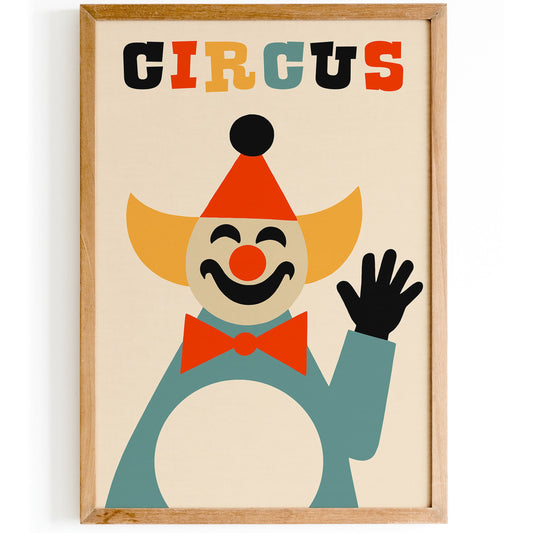 Retro Clown Circus Poster - Festival Wall Decor