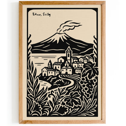 Etna Sicily Poster - Italian Landscape Wall Art