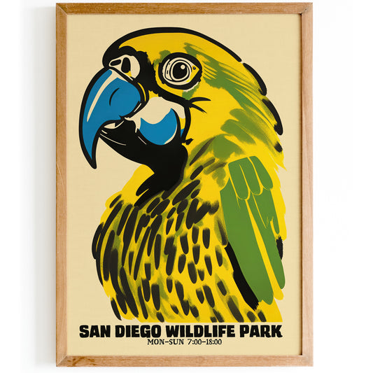 San Diego Wildlife Park Parrot Poster