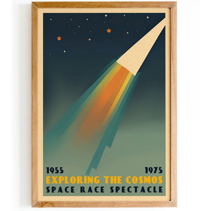 Space Race Retro Poster