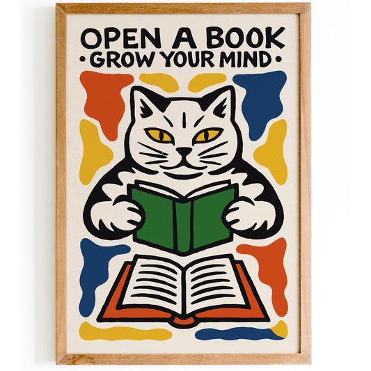 Open A Book Grow Your Mind Poster