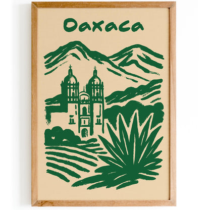 Oaxaca Mexico Poster - Green Travel Wall Art
