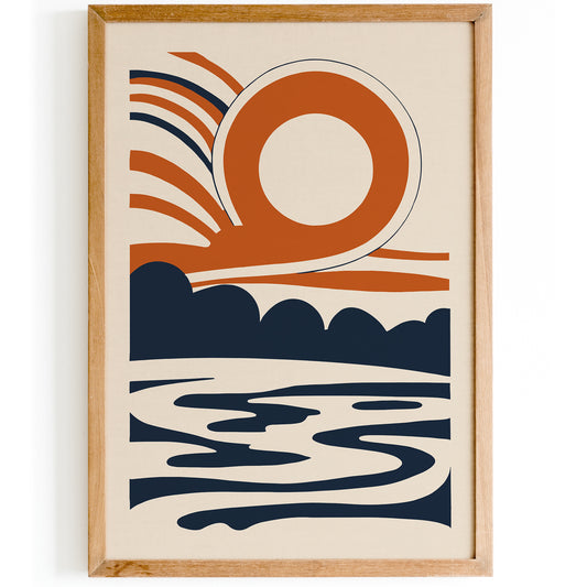 Retro Groovy Sun Poster