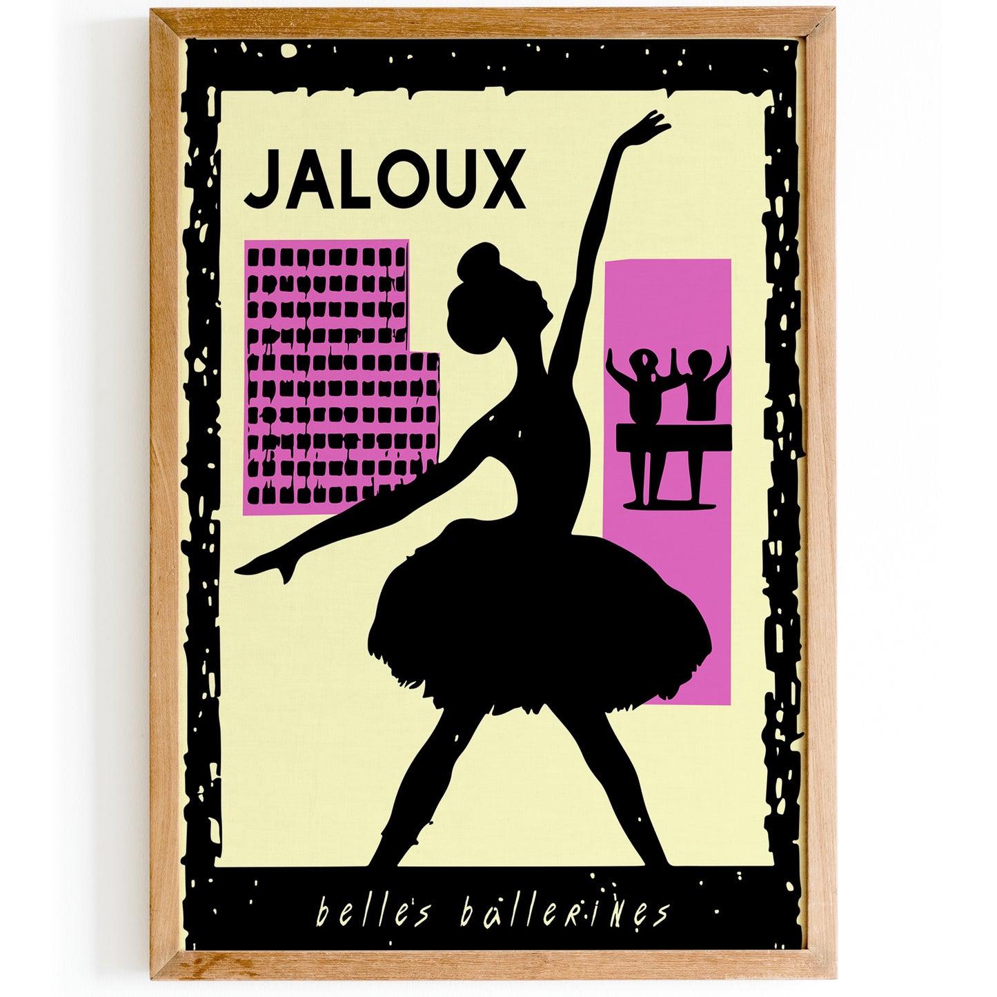 French Ballerina Retro Poster Print