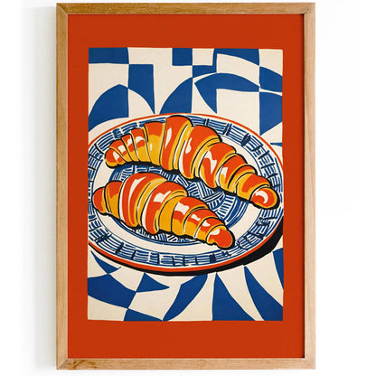 Golden Croissants Breakfast Art Print
