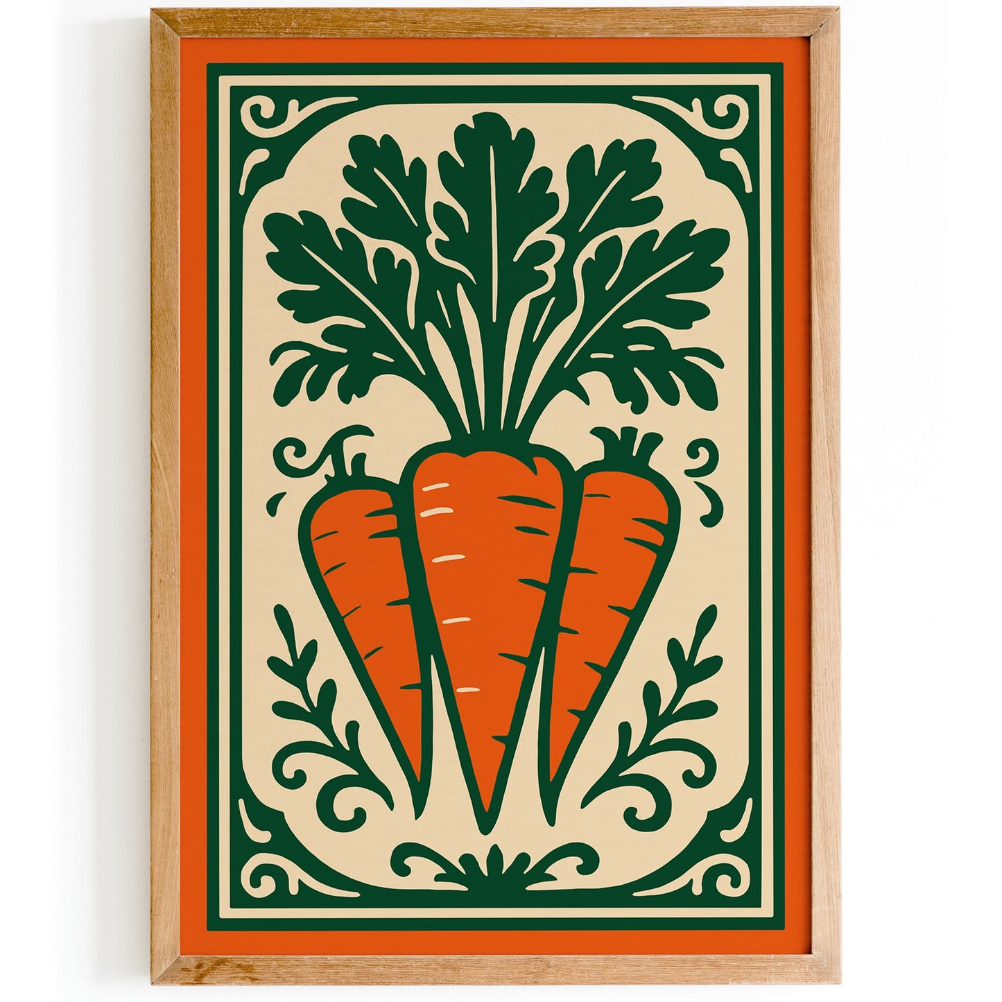Carrots Vegetable Poster, Farmhouse Kitchen Wall Art