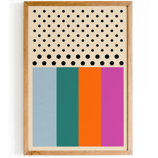Mid Century Modern Abstract Poster - Colorful Retro Wall Art