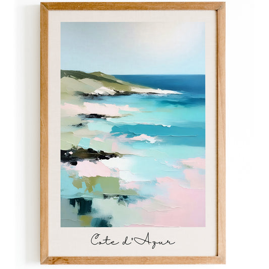 Cote d Azur Pastel Colors Painting Print