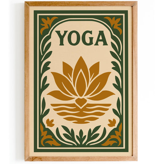 Yoga Poster, Lotus Flower Art Print