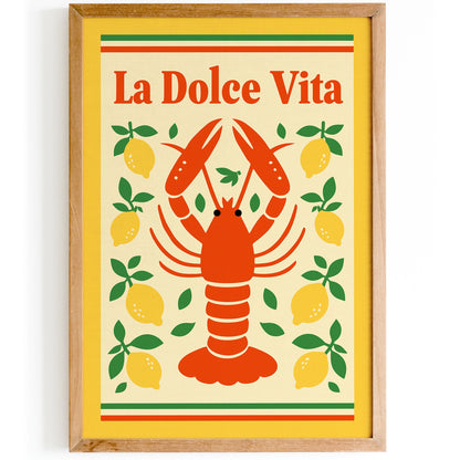 La Dolce Vita Lobster Poster