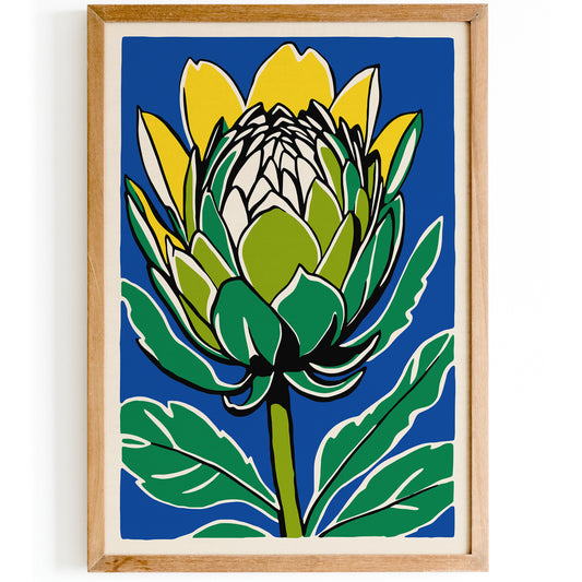 Blue Artichoke Nature Print