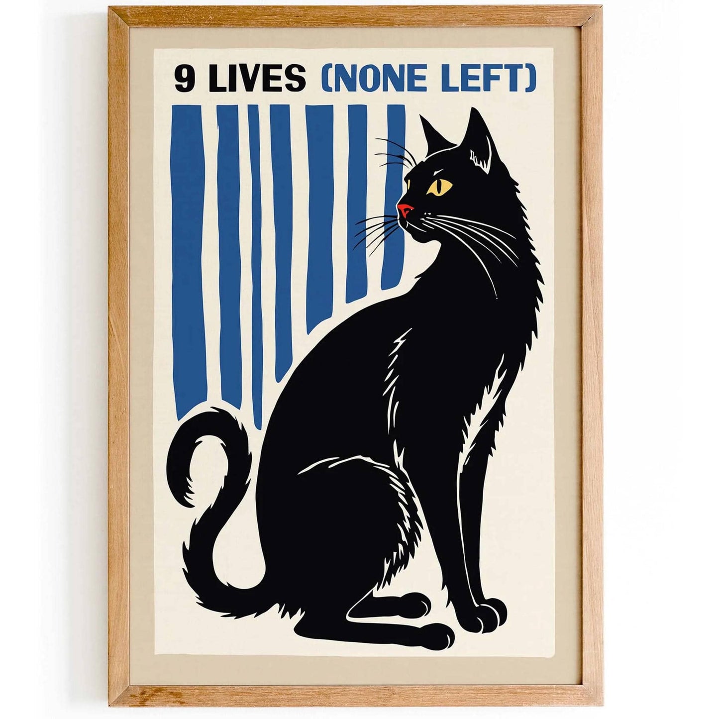 Nine Lives Cat Poster Print