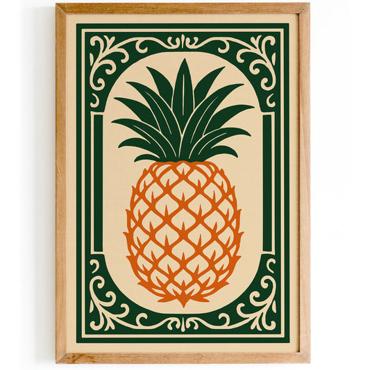 Rococo Pineapple Fruit Wall Art for Kitchen Decor