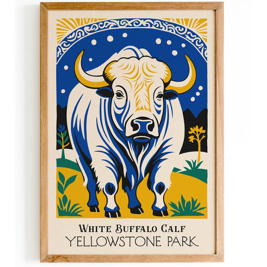 White Buffalo Calf Yellowstone Park 2024 Poster