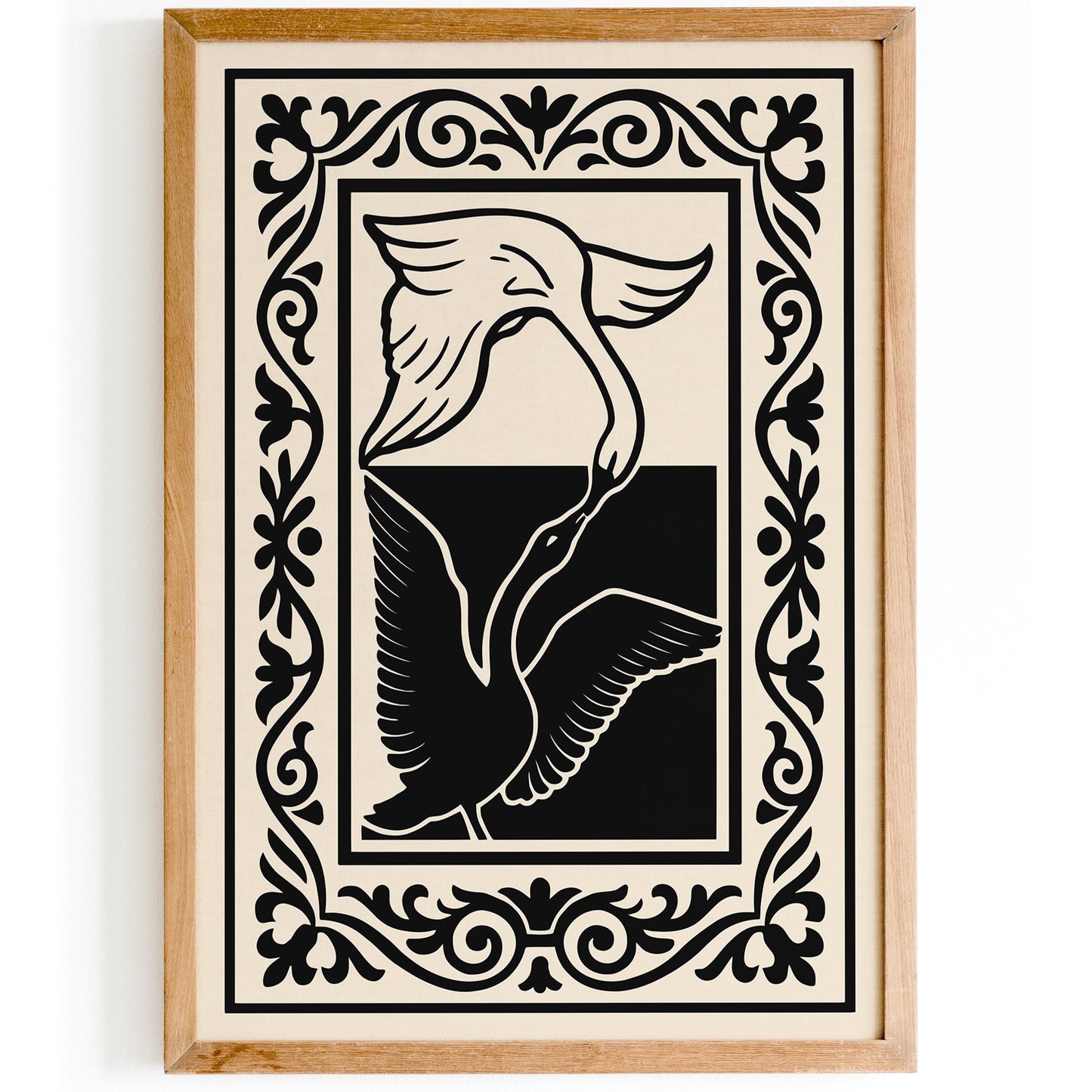 Black & White Swan Poster