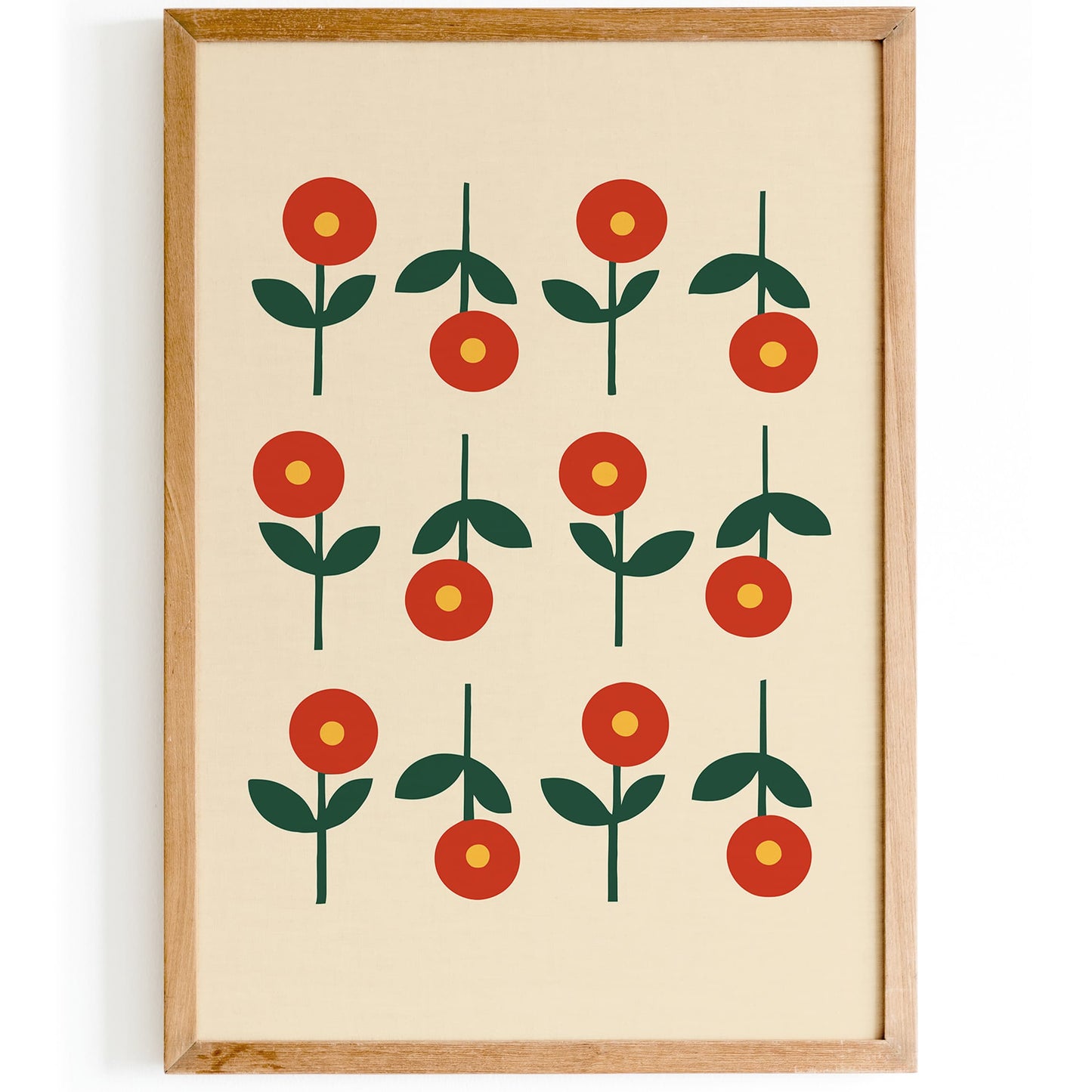 Minimalist Mid Century Flowers Print