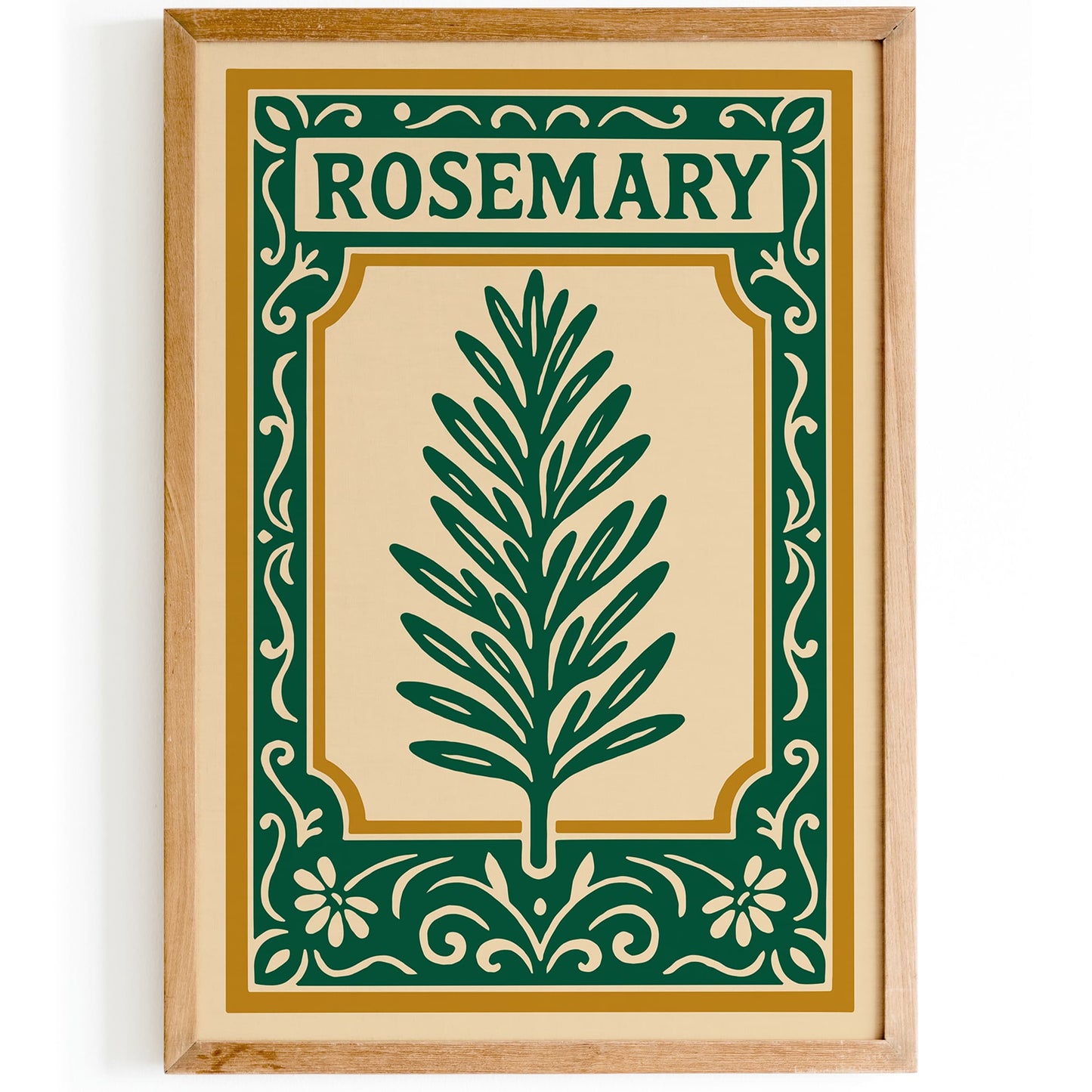 Rosemary Herb Poster - Rococo Style Kitchen Wall Decor