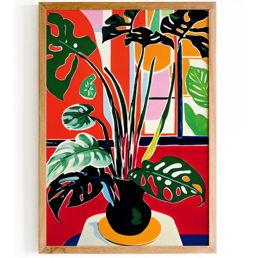 Mid-Century Monstera Painting Poster