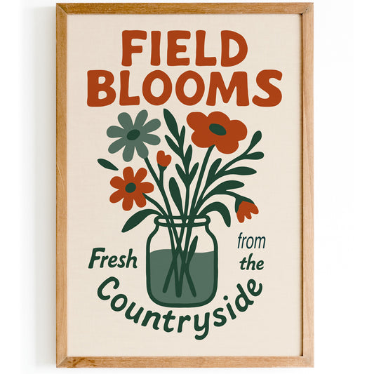 Field Blooms Country Flowers Poster