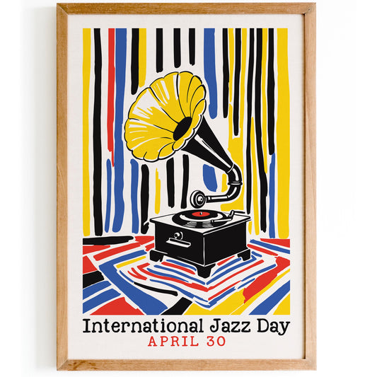 Jazz Day Gramophone Print