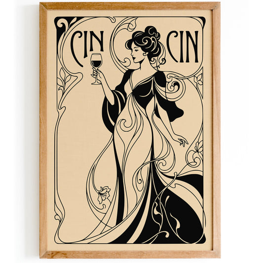 Cin Cin Woman and Wine Poster