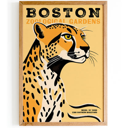 Boston Zoological Garden Cheetah Zoo Poster