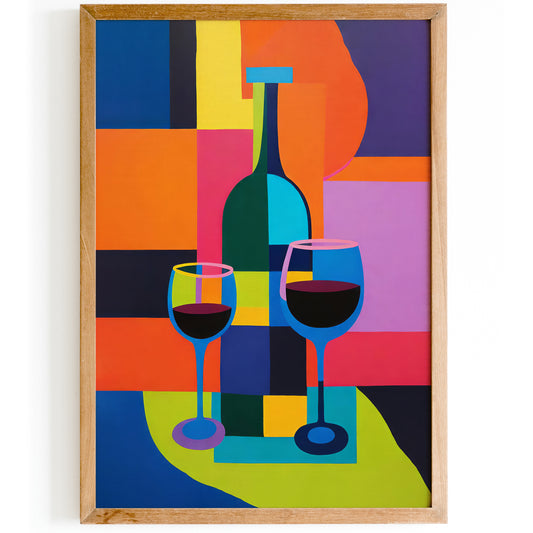 Colorful Wine Wall Art Wine Poster