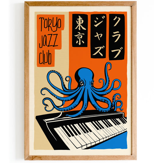 Tokyo Jazz Club Poster – Octopus Playing Piano