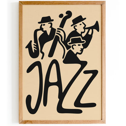 Jazz Music Poster - Retro Typography Wall Art