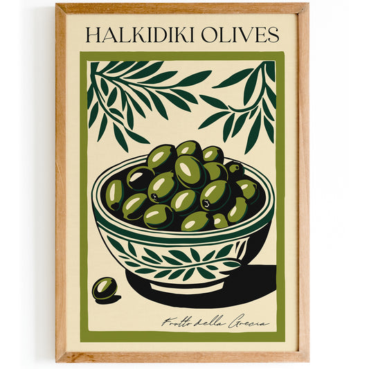 Halkidiki Olives Vintage Kitchen Wall Decor