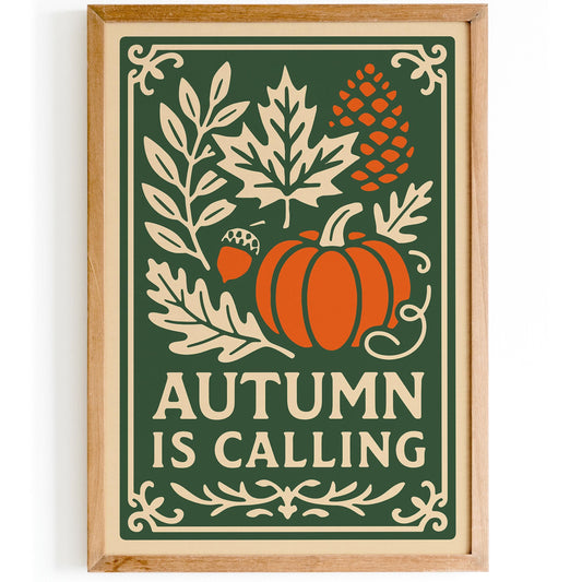 Autumn is Calling Poster - Cozy Autumn Home Decor