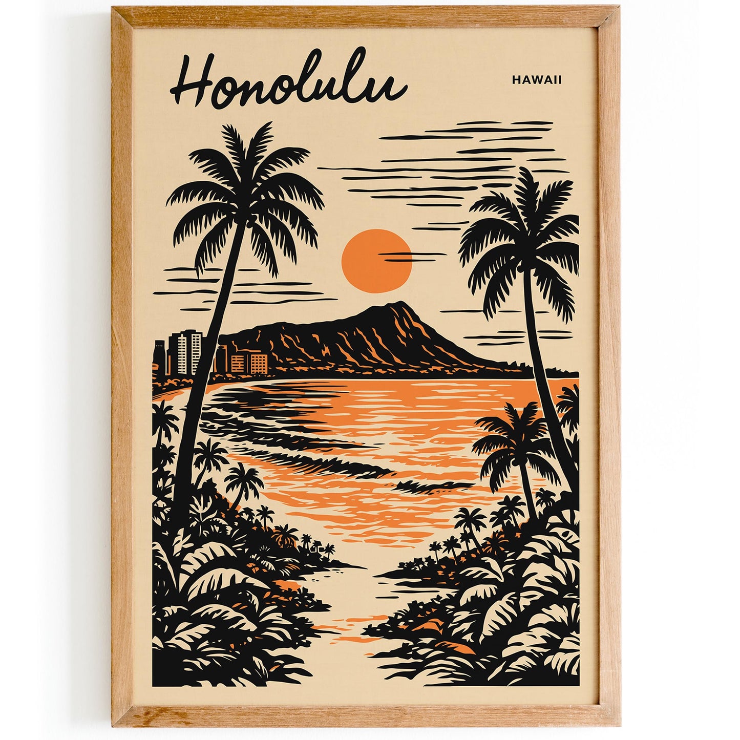 Honolulu Hawaii Tropical Poster