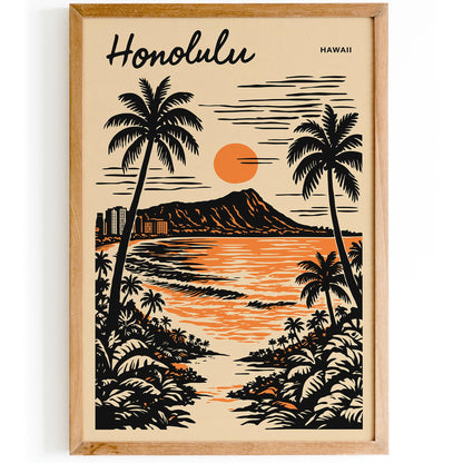 Honolulu Hawaii Tropical Poster