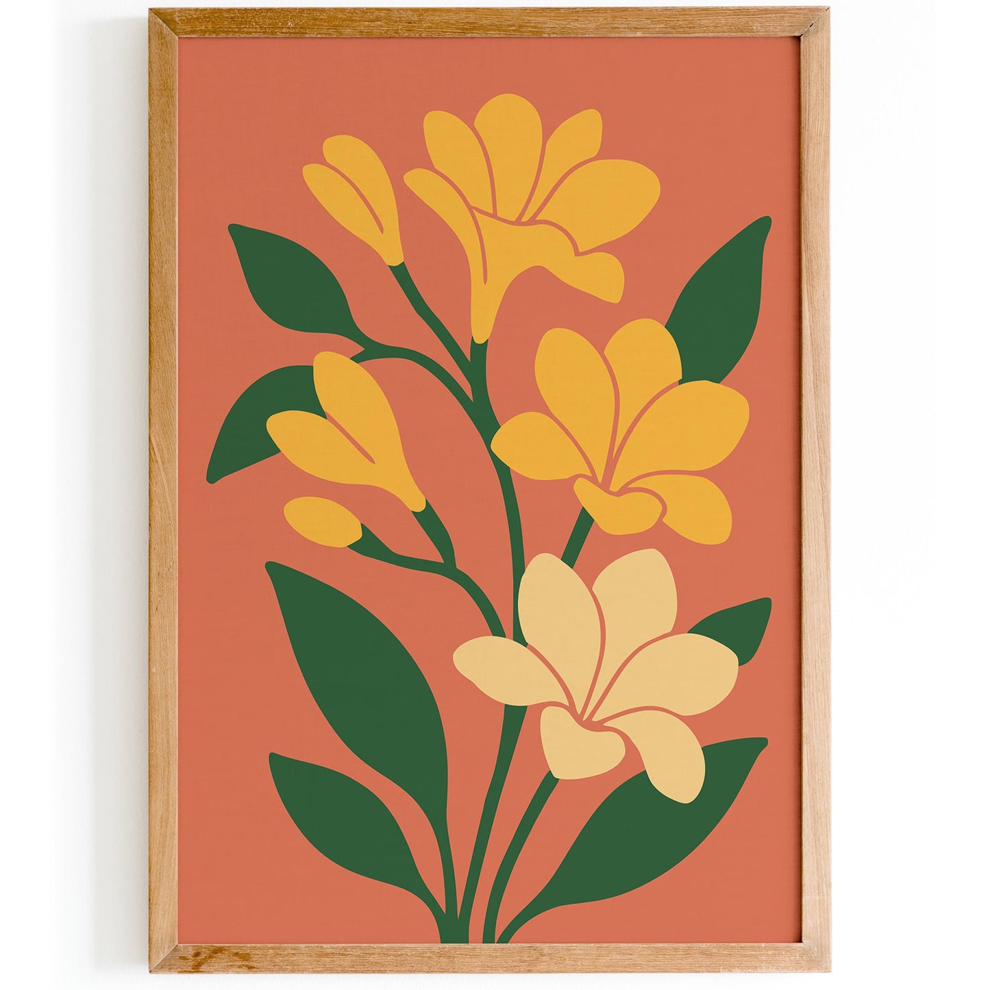 Yellow Freesia Flowers Poster - Boho Chic Wall Art Print