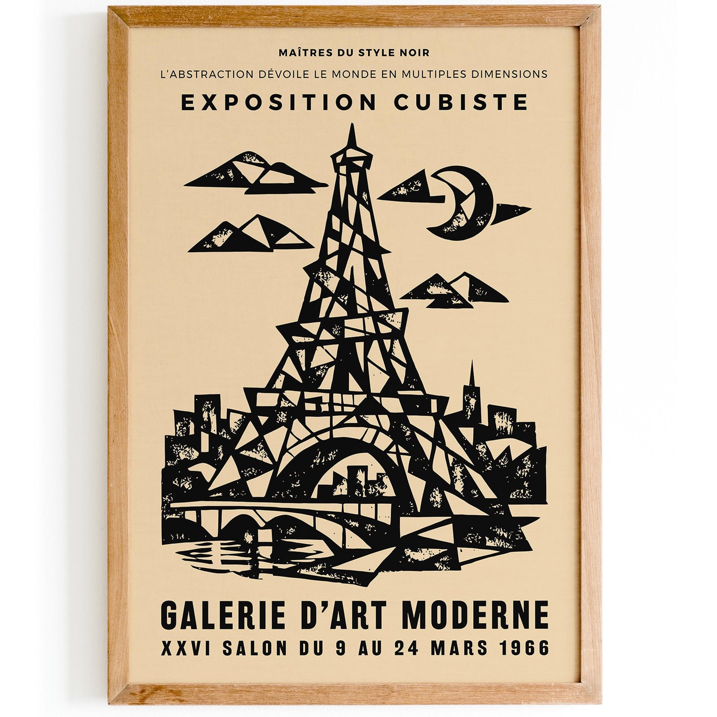 Paris Cubism Exhibition Poster – Vintage Art Wall Print