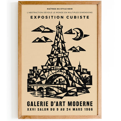 Paris Cubism Exhibition Poster – Vintage Art Wall Print